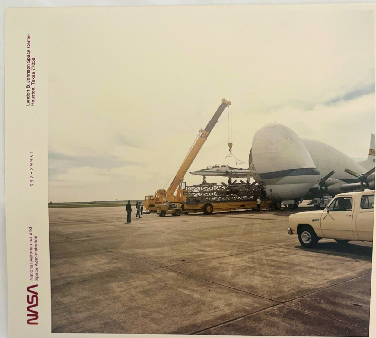 Vintage NASA Photo S87-29961 Red Number Super Guppy Aircraft Transport JSC Kodak