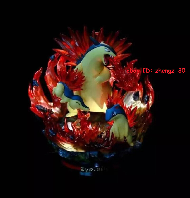 Anime Typhlosion Evolution lightable Figure Statue Collectibles Boxed Toys Gift