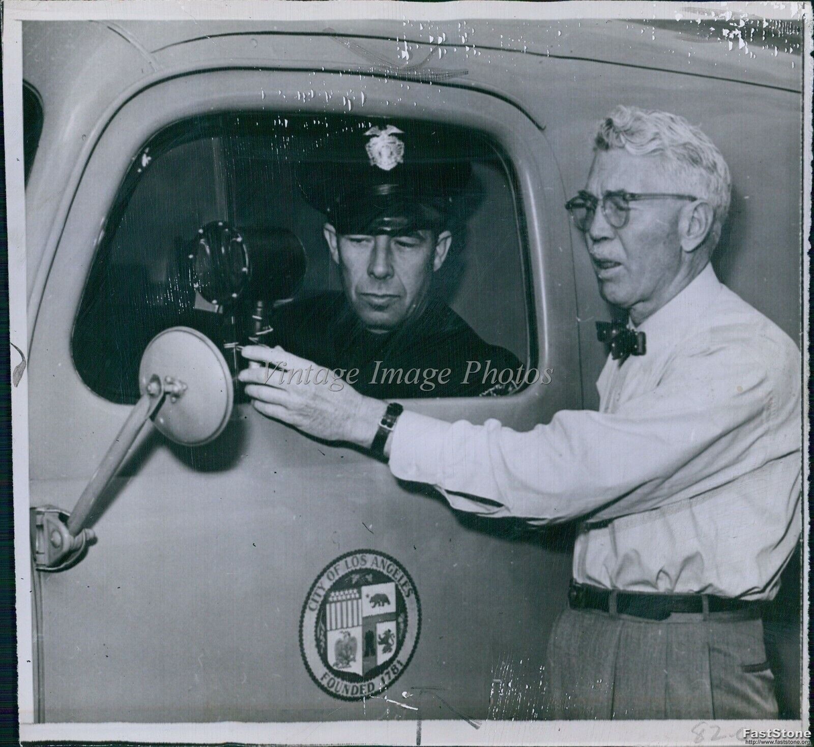 1954 Device Fitted To Ambulance Changes Traffic Lights Technology Wirephoto 6×8