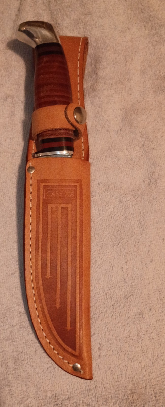 Vintage Case XX Fixed Blade/Sheath/Stacked Leather/4 3/4 in. Blade/Never used