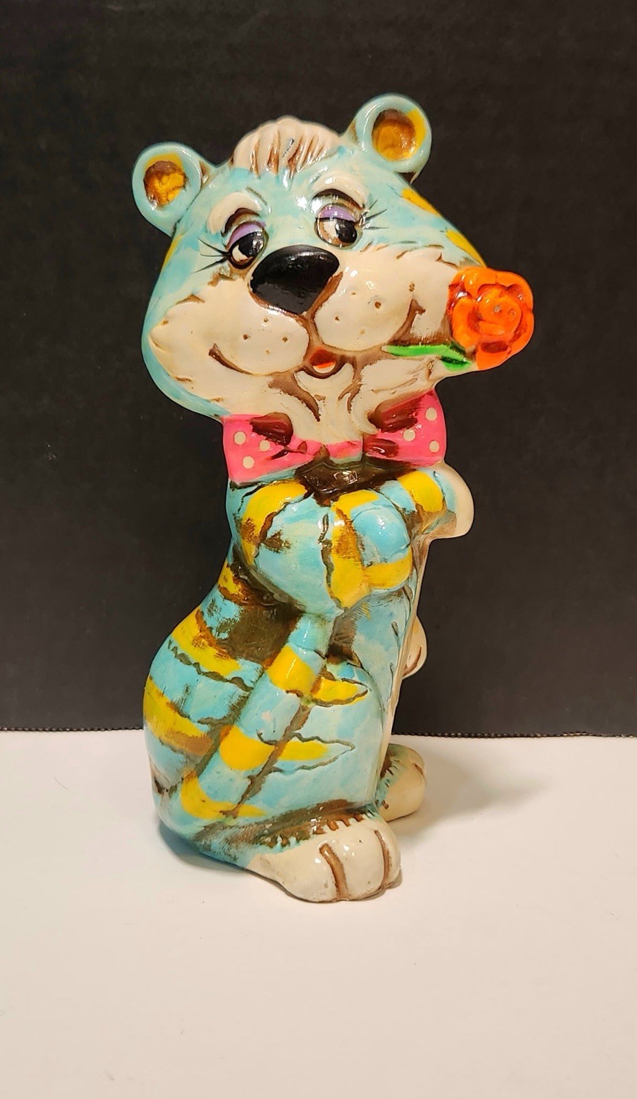 Vintage Holiday Fair Kitty Cat Piggy Bank 1967 Made in Japan Kitsch Pink Cute