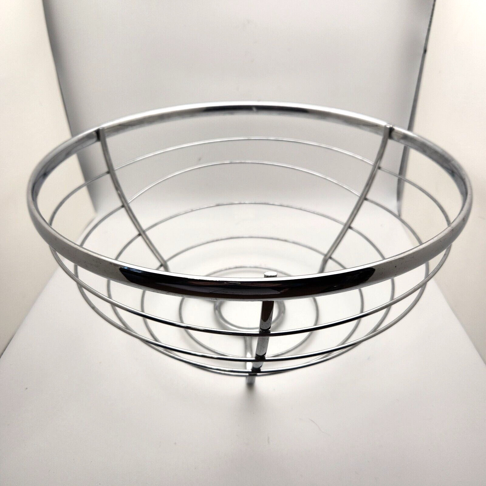 Wire Metal Fruit Basket Chrome 12×6″ stainless steel vegetables Fruit READ
