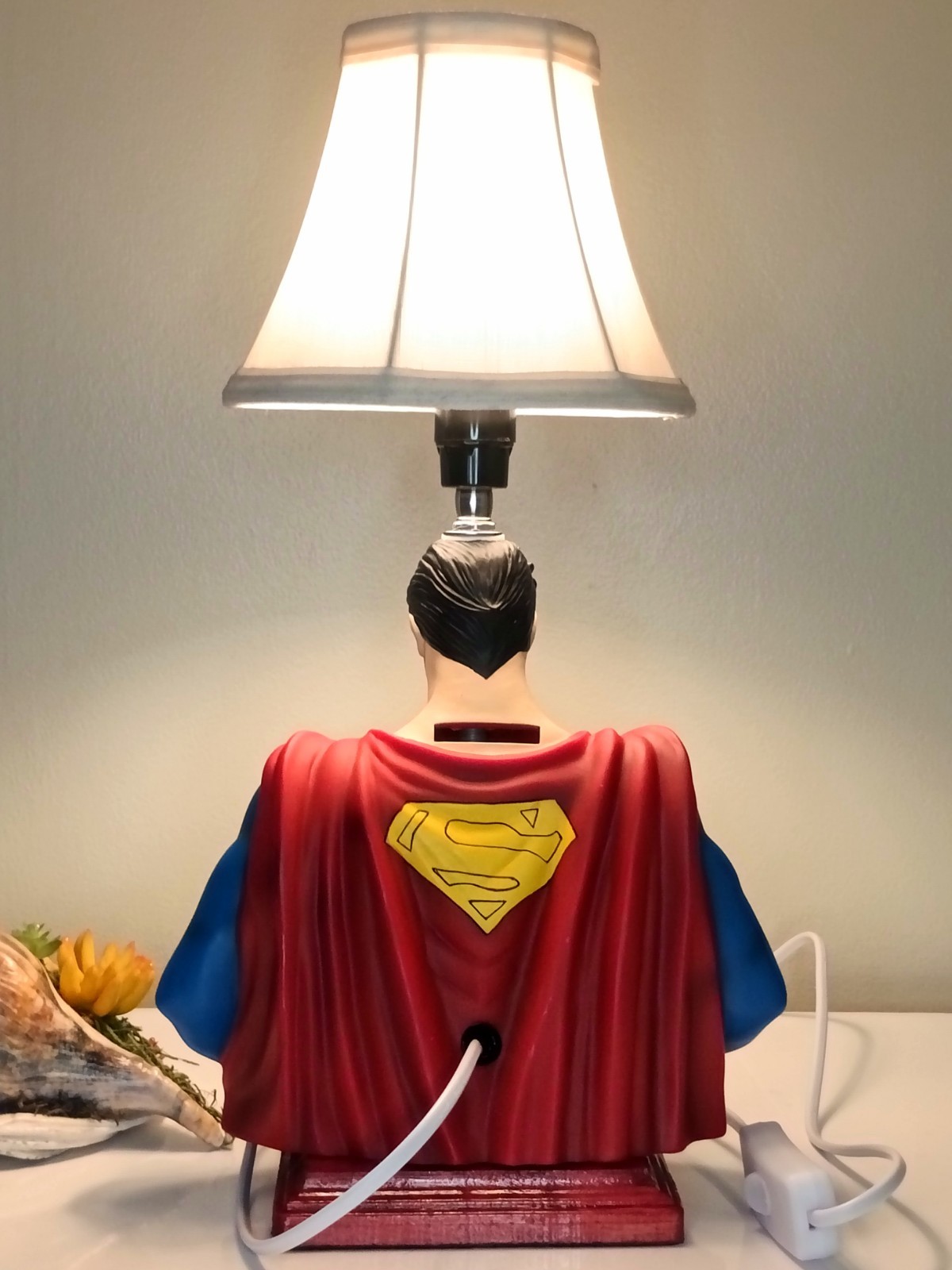 Superman DC Coin Bust Figure Handcrafted Table Lamp With Shade