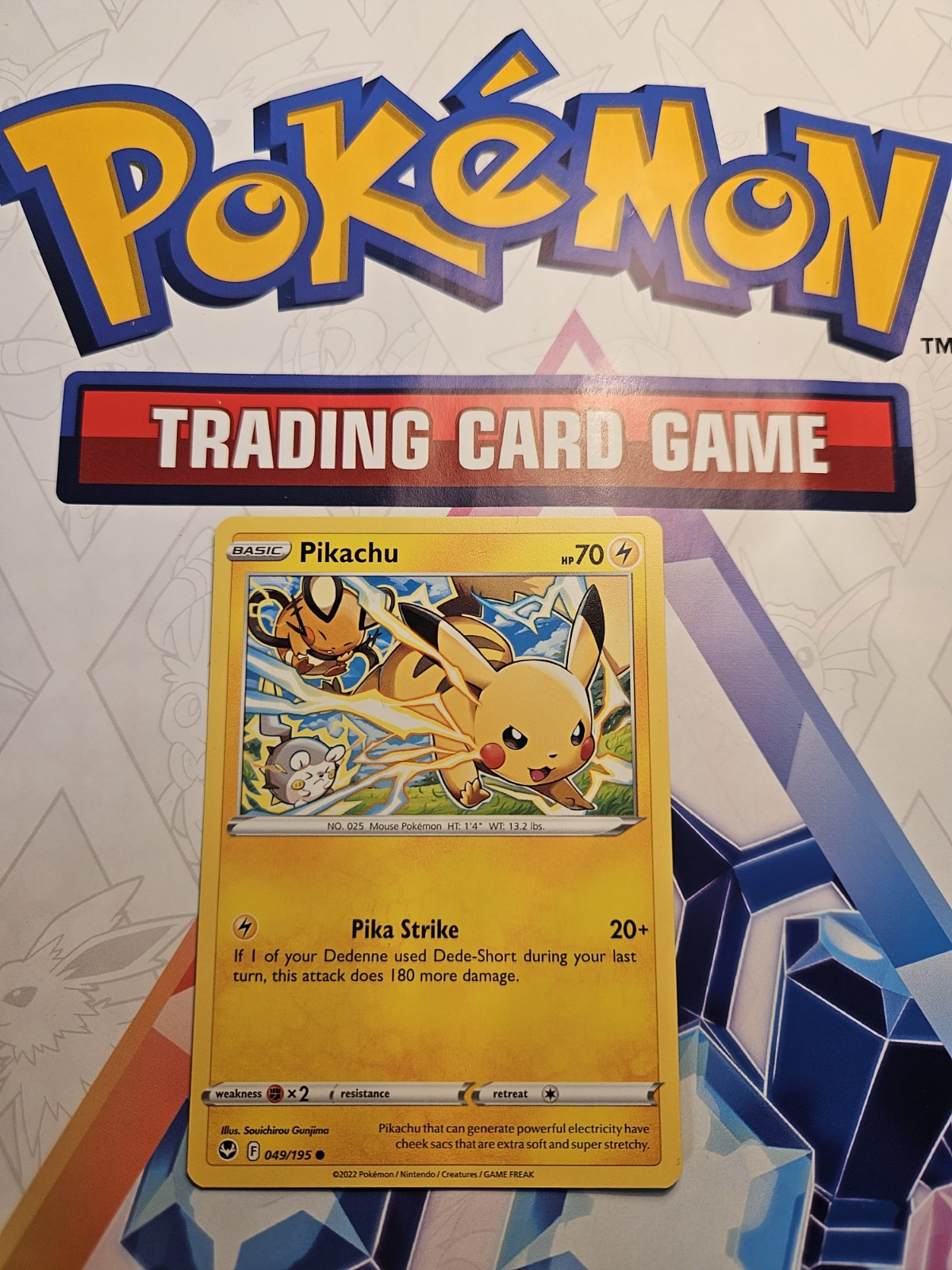 Pikachu 049/195 — Silver Tempest – Common Regular – Pokemon Card – NM
