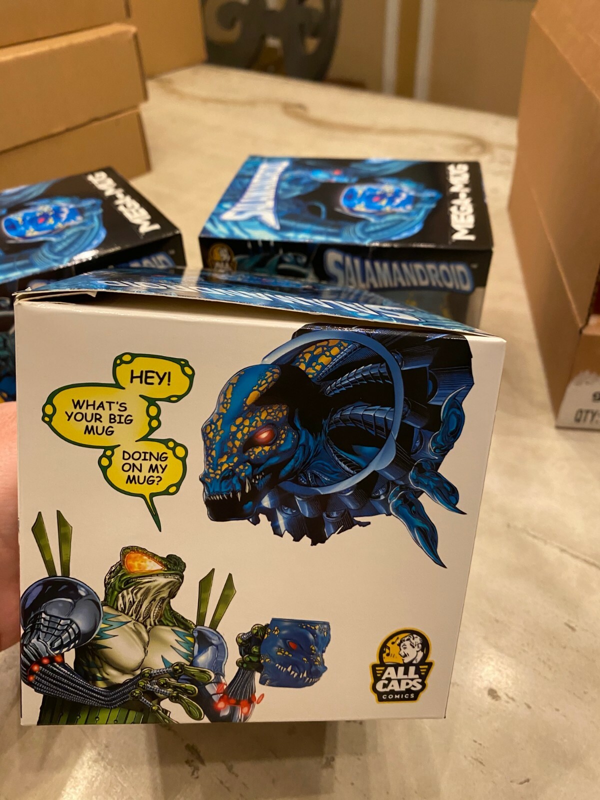 SALAMANDROID MEGA-MUG! 16 oz! eBay exclusive! ALL CAPS COMICS!