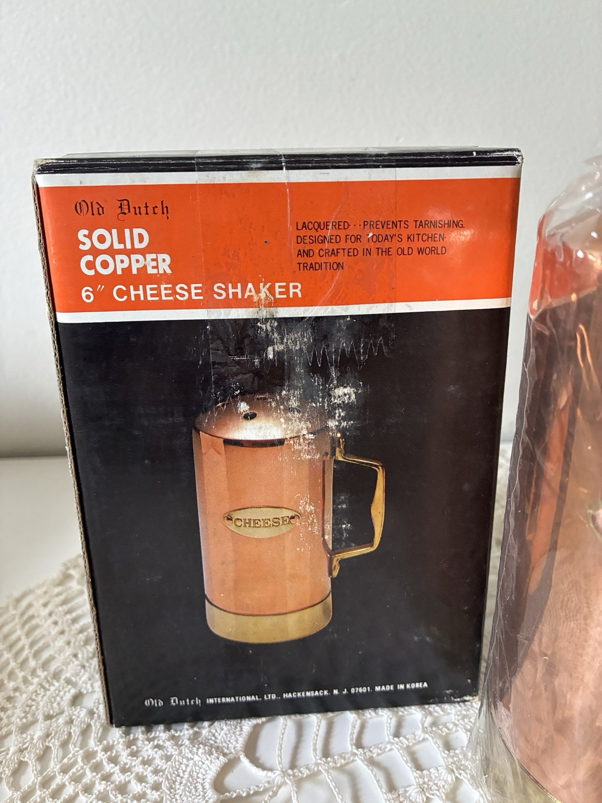 Old Dutch Solid Copper Vtg 6 1/2″ Cheese Shaker Nickel Lining Korea NEW!