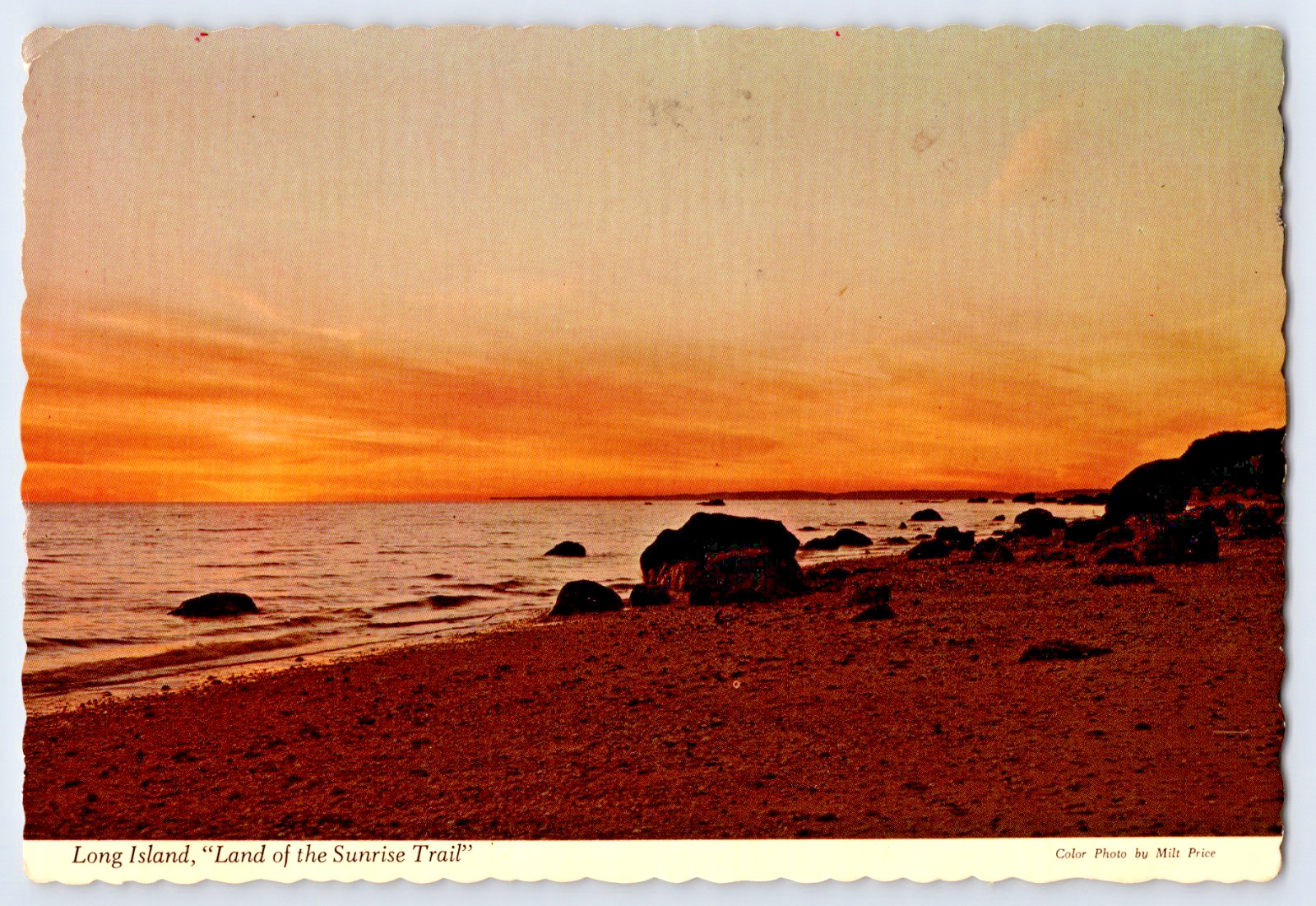 Montauk Point Long Island NY New York Beach Sunrise 6x4in Vintage Postcard