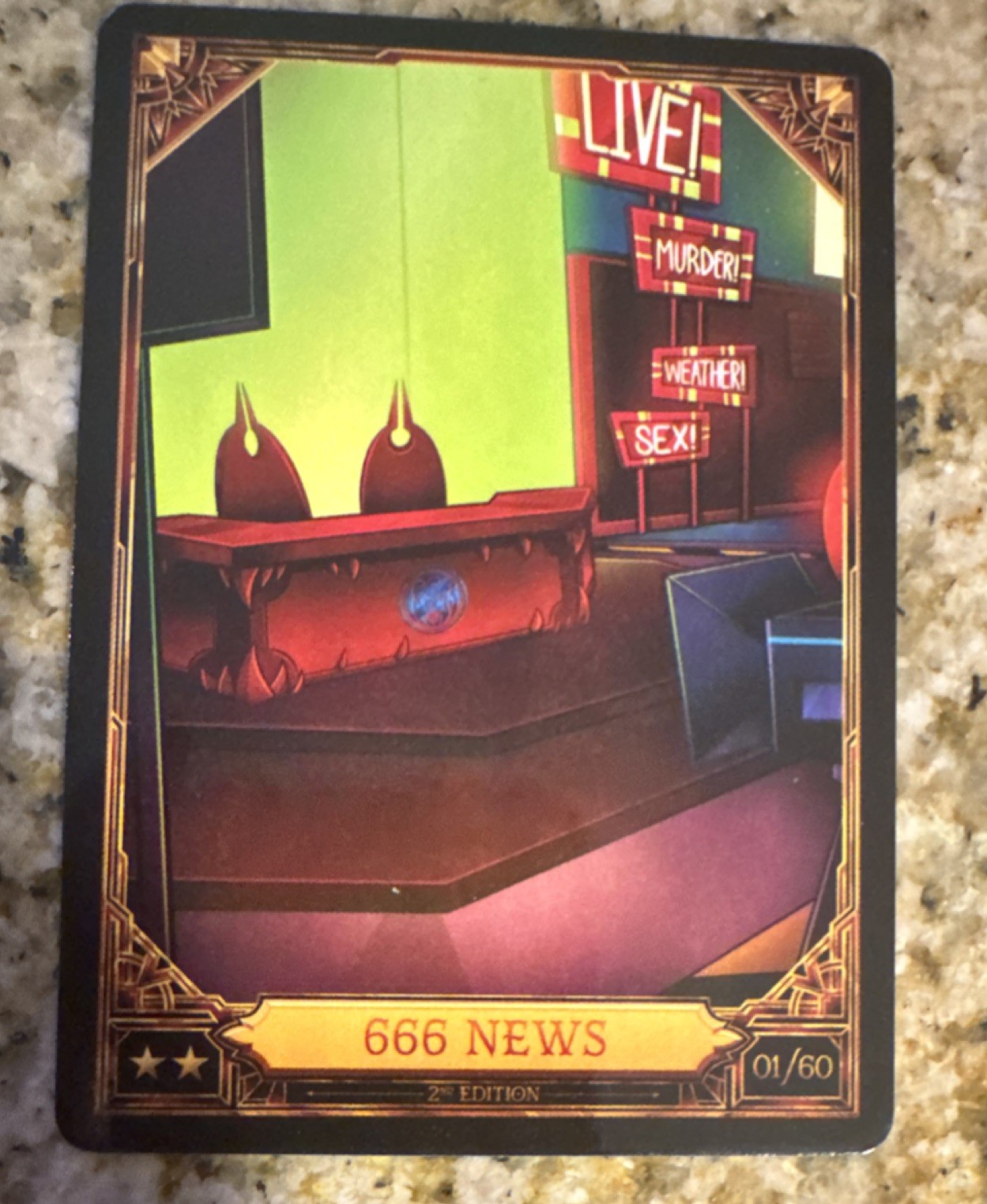 666 NEWS 2ND EDITION 01/60 NON-SPORT TRADING CARD LIMITED PRINT RUN OF 60