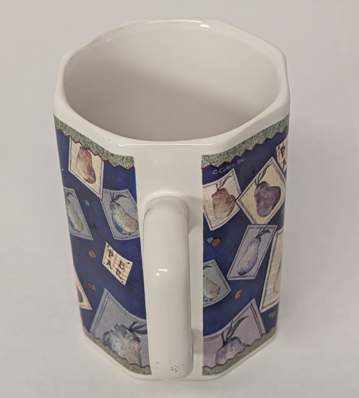 Pear Octagonal Coffee Cup Mug Ceramic / Porcelain 10 oz