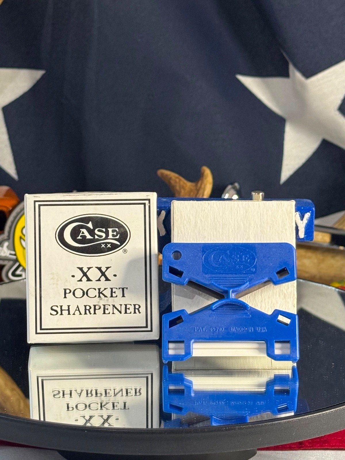 🔪Case XX DISCONTINUED Blue Pocket Sharpener NOS 2004 $1 NR🔪 FREE SHIP