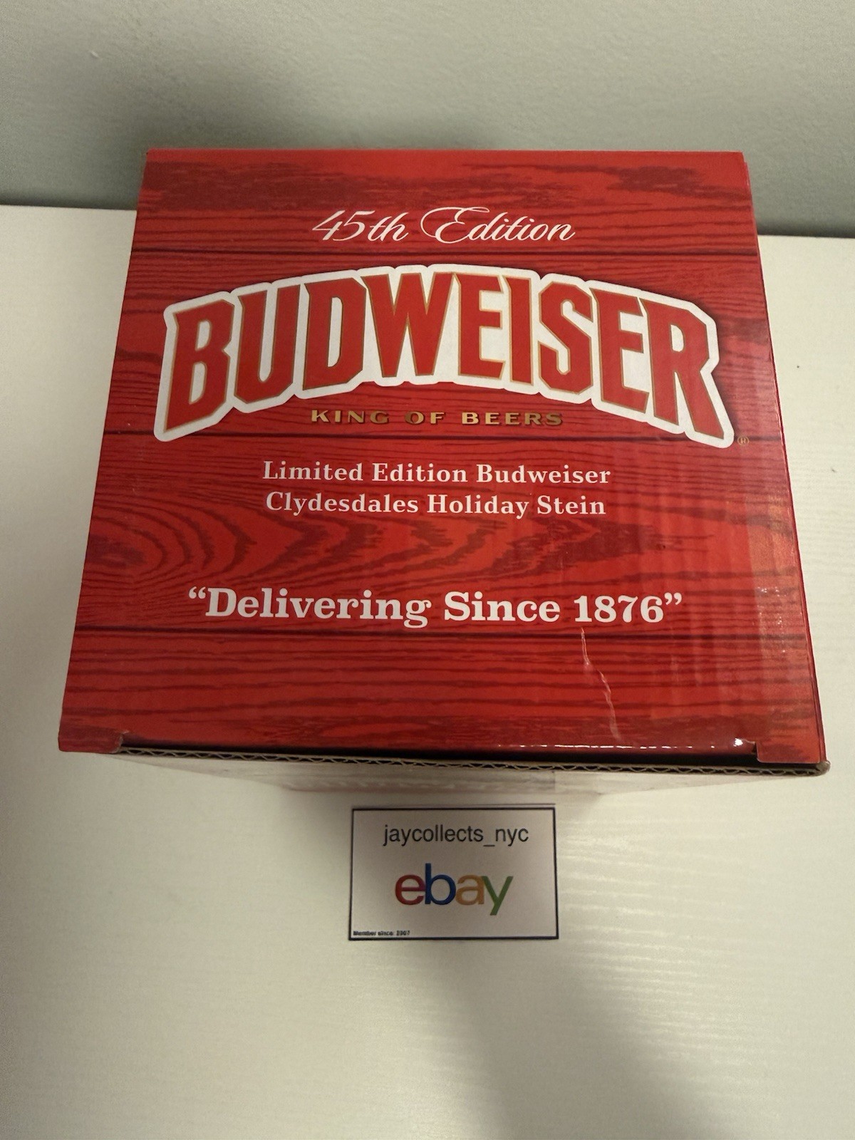 45th Edition Limited Edition Budweiser Clydesdales Holiday Stein Preowned