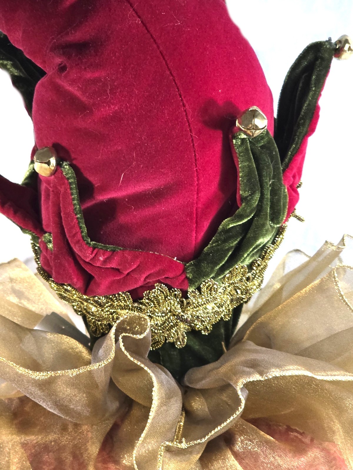 48″ JESTER DOLL POSABLE PLUSH Resin Velvet Christmas Mardi Gras Costco Kirklands