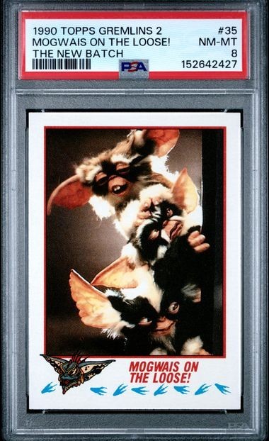 1990 TOPPS GREMLINS 2: THE NEW BATCH #35 MOGWAIS ON THE LOOSE! PSA 8 POP 1