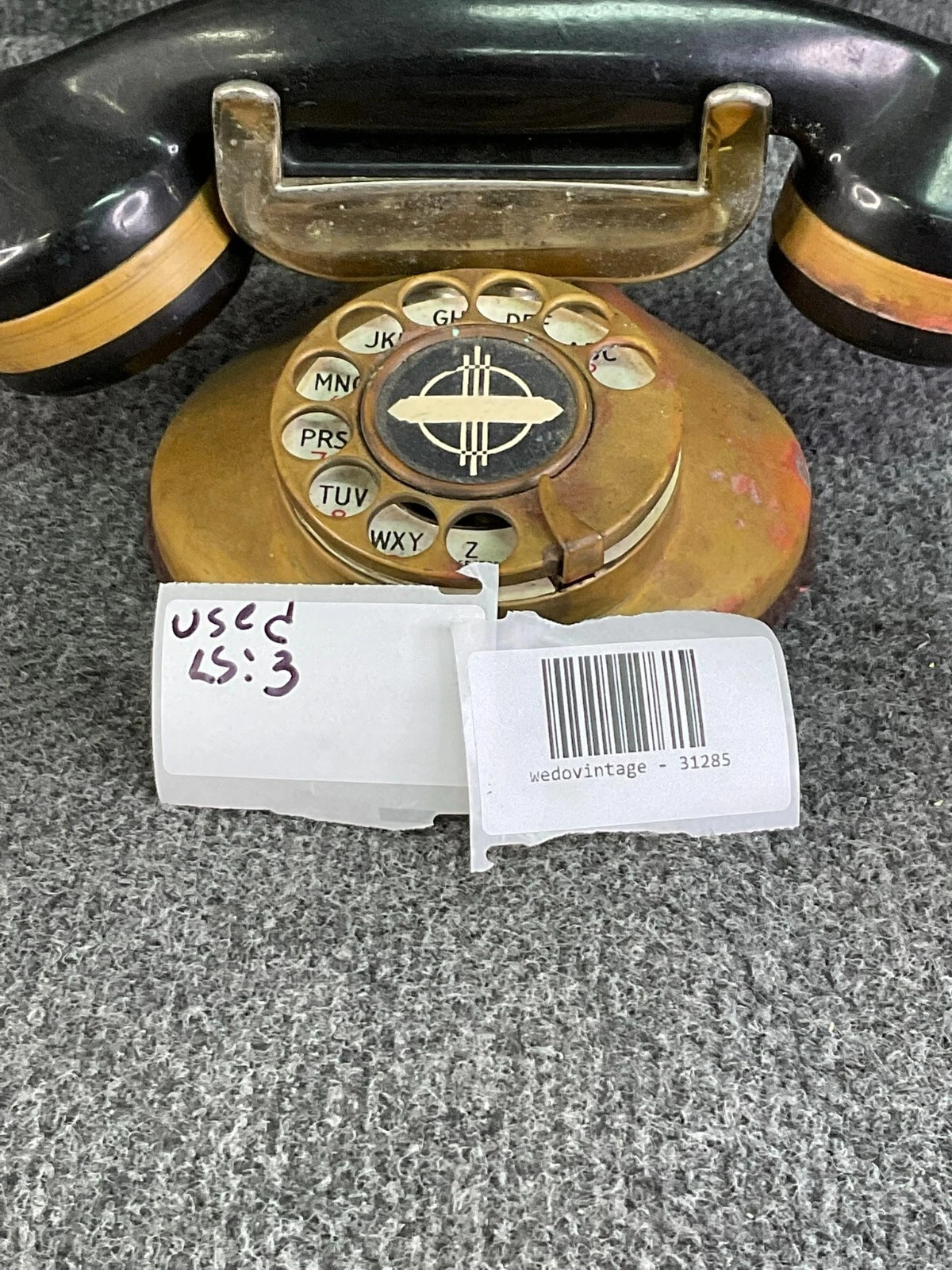 Antique Automatic Electric 1A Brass Dial Telephone Base Vintage Antique