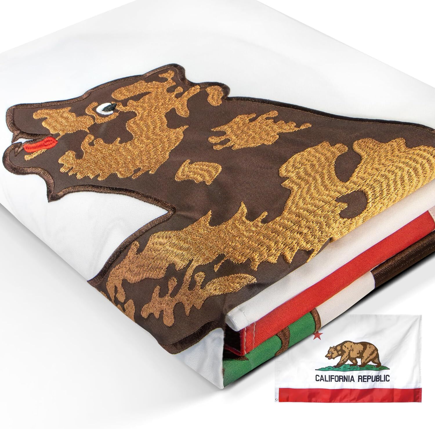 Anley EverStrong Embroidered California State Flag 3×5 Ft Nylon CA Flag