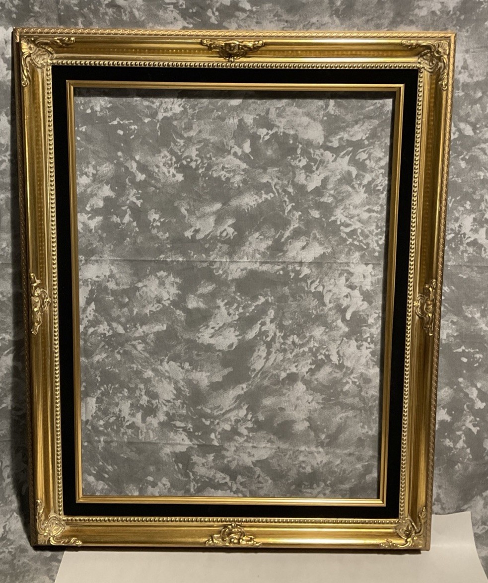 Wooden Picture Frame Gold Color Without Glass Size 18” X 24”style # TP-B5G