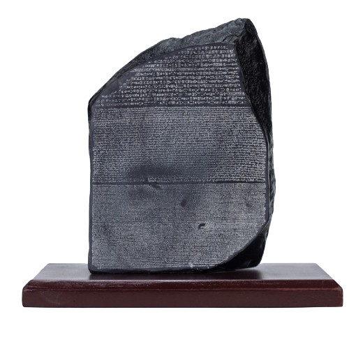 Egyptian Rosetta Stone with Wooden Base Decorative replica Ancient Egypt