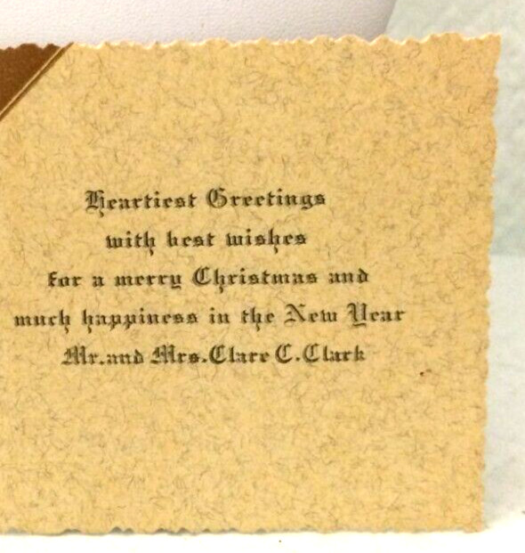 Vintage Personalized Merriest Greetings Mr. and Mrs. Clare C. Clark S’port, La.