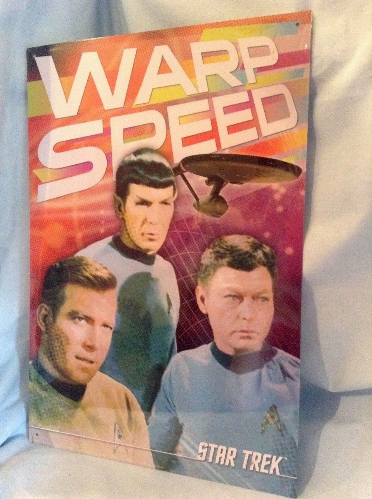 Star Trek Warp Speed 15.5″ Large Tin Sign Vandor Sealed in Plastic $10.99