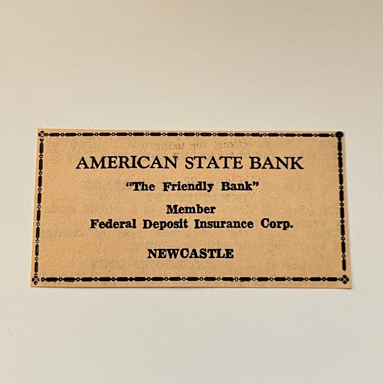 American State Bank The Friendly Bank Newcastle 1965 Nebraska Ad TAK4-S6