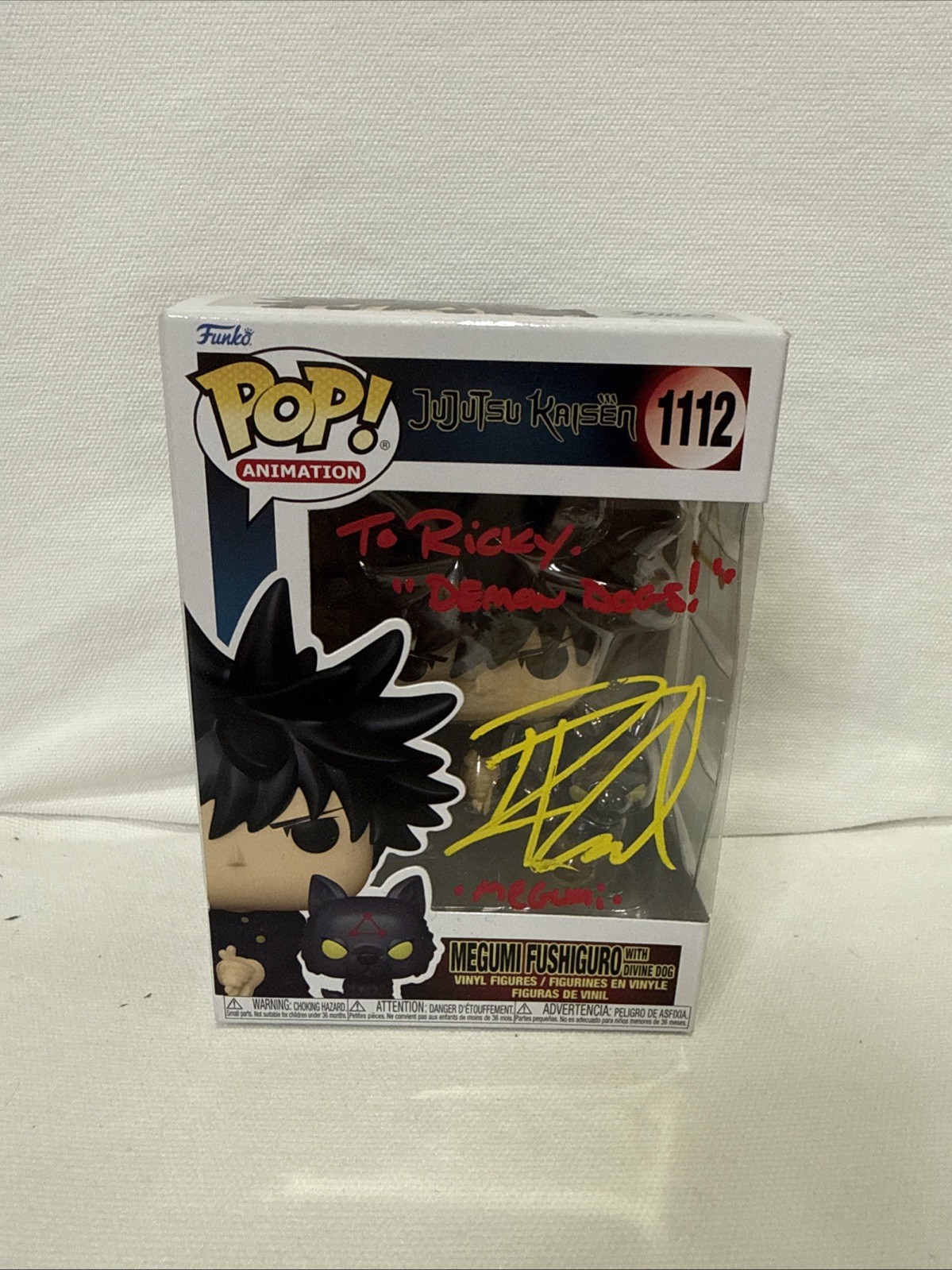 Funko Pop Animation Jujutsu Kaisen #1112 Megumi Fushiguro w/Divine Dog figure