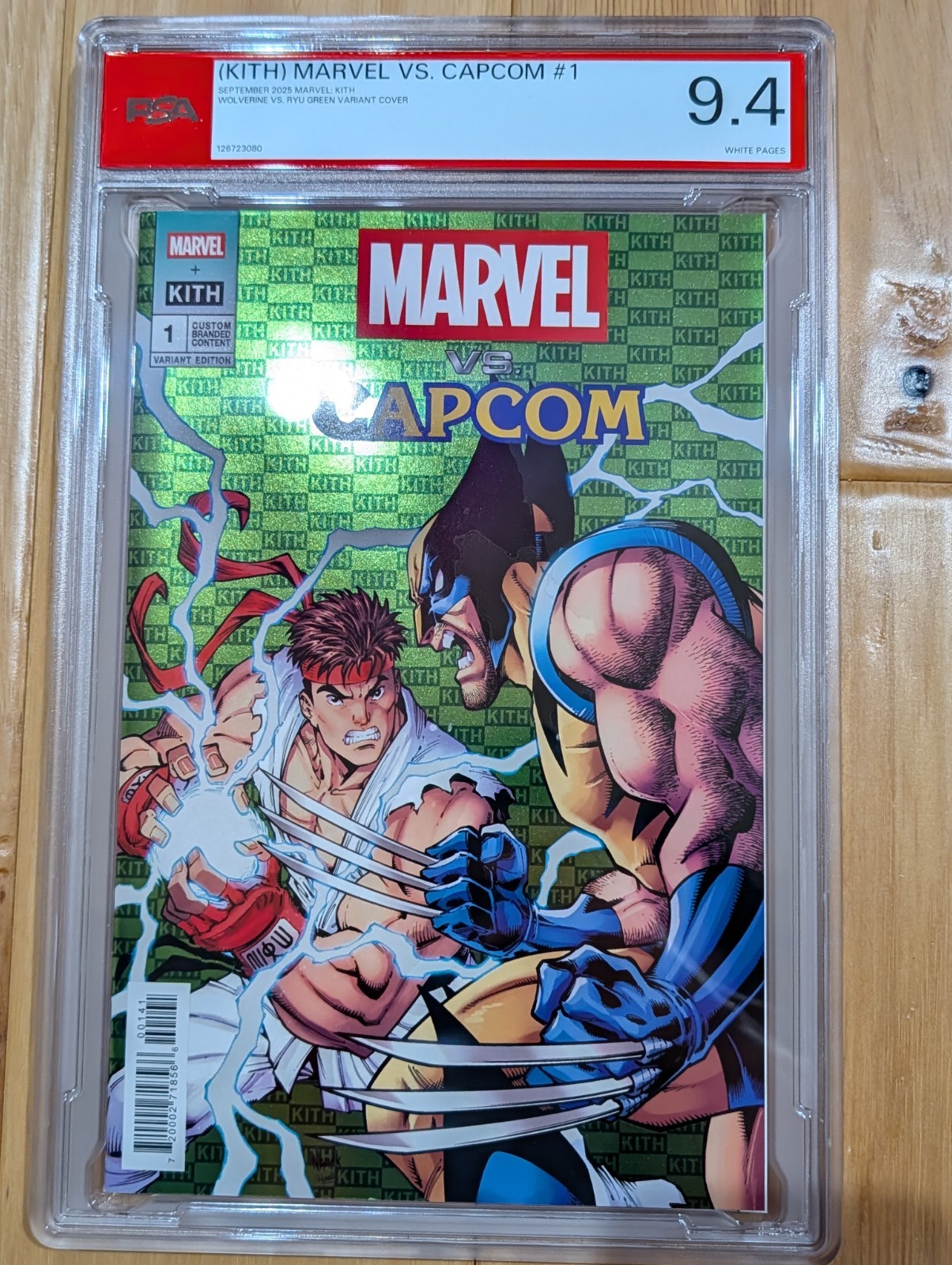 Kith Marvel vs Capcom Green Foil Comic Graded PSA 9.4 Rare Ryu vs Wolverine
