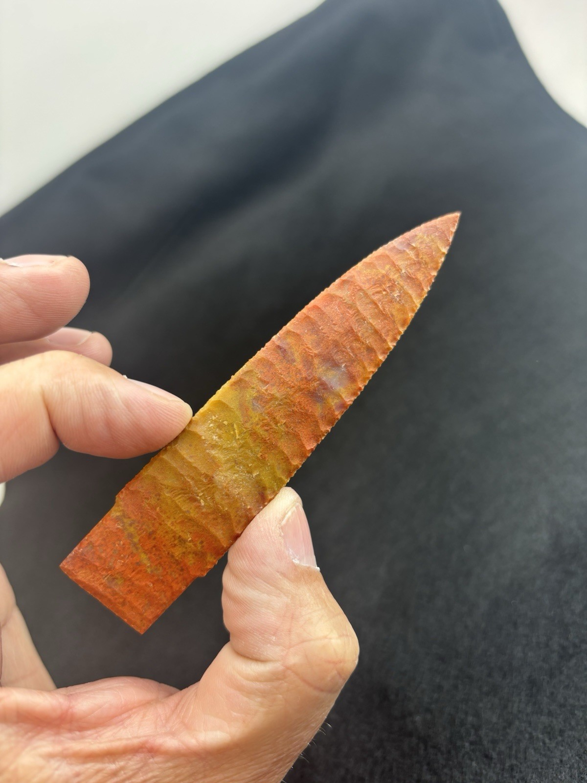 Scotts Bluff Style Jasper Projectile Spear Point ~ Stone Blade Flint Knapping