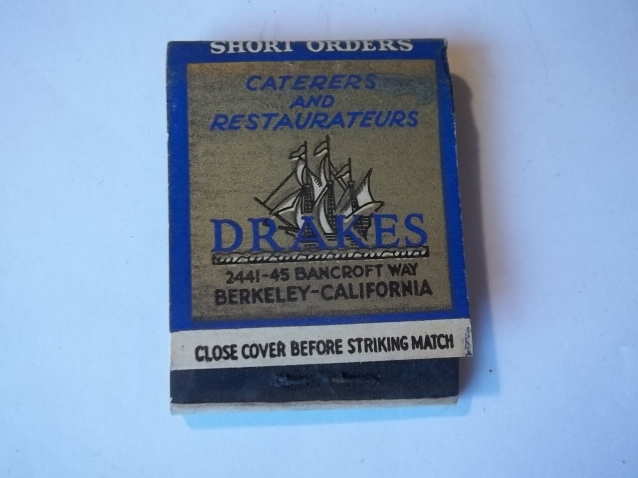 Matchbook Cover Drakes Open Face Sandwiches Pies & Cakes Berkeley CA #161