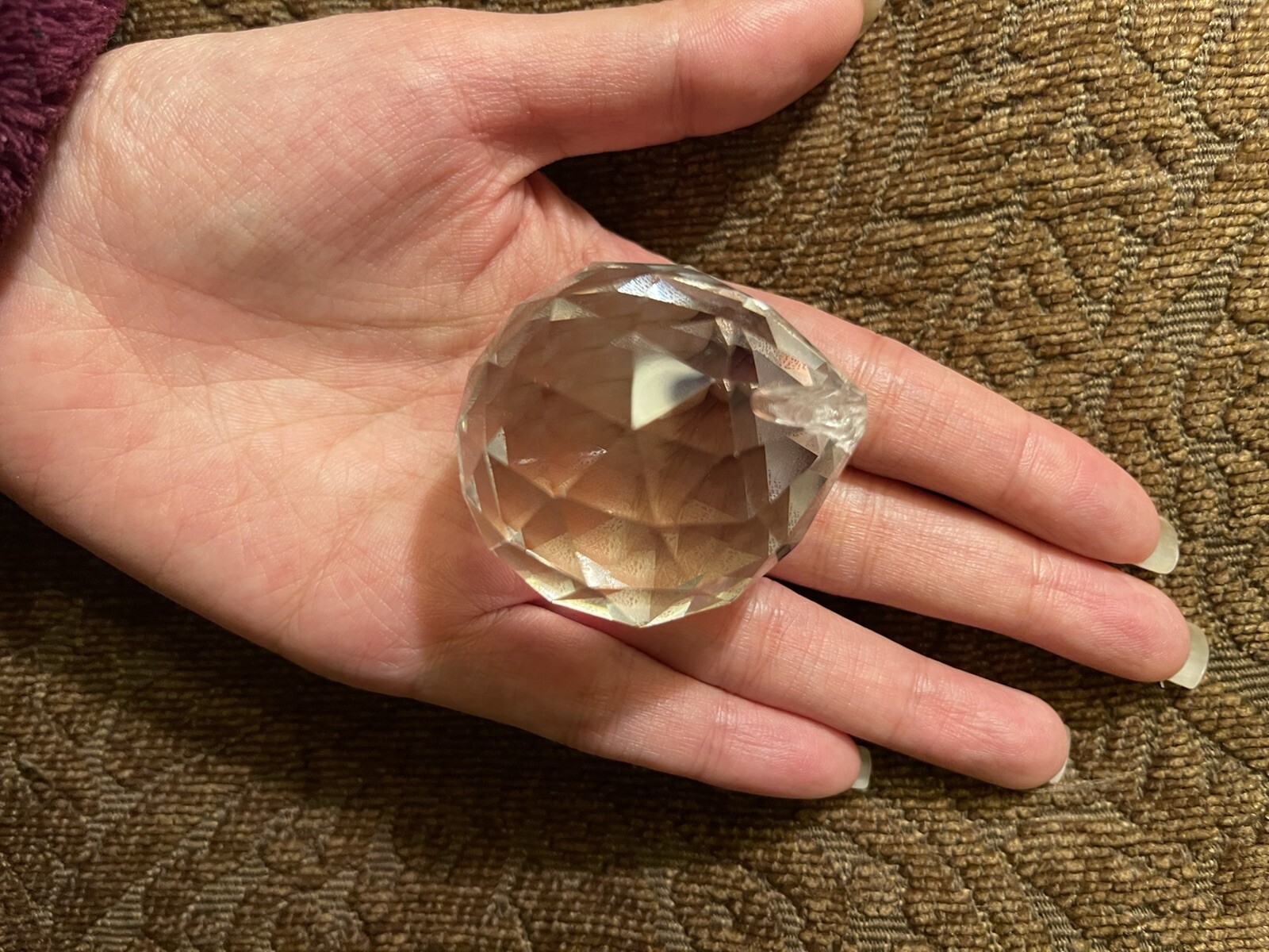 4PCs Clear Faceted Sphere CRYSTAL BALL Sun Catcher Rainbow Prism