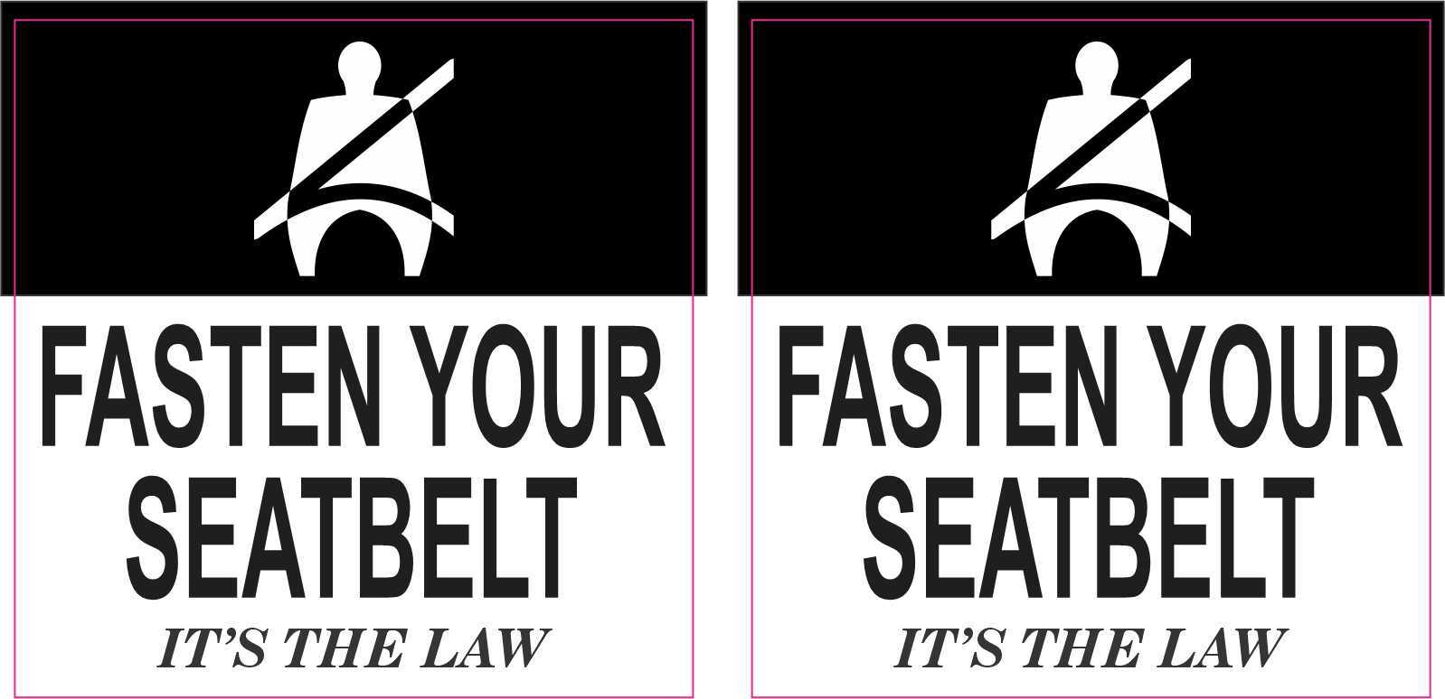 2.5in x 2.5in Fasten Your Seatbelt Vinyl Stickers Car Truck Vehicle Safety Decal