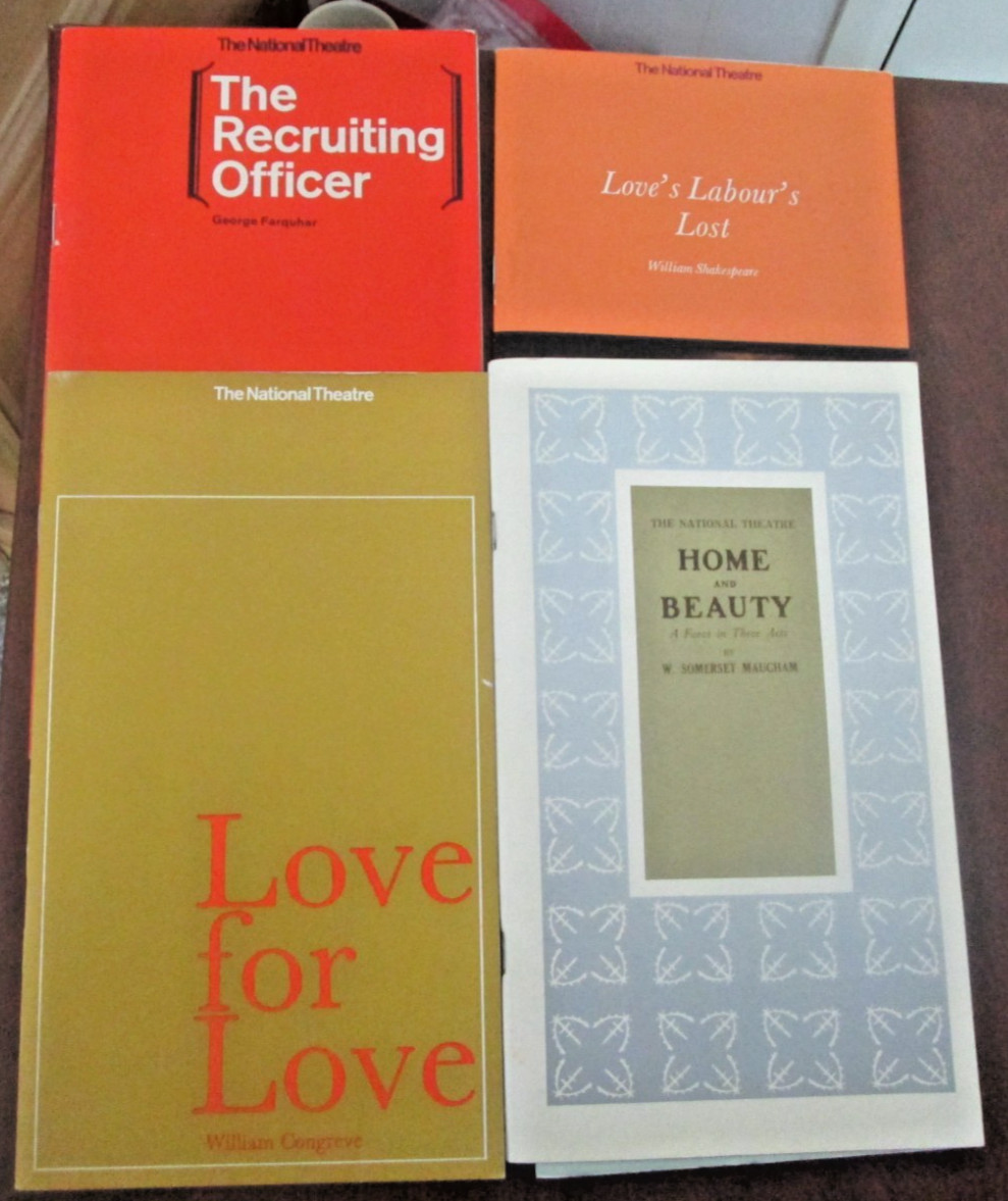 4.x.Vintage National Theatre Programmes from 1960s – plus cast lists