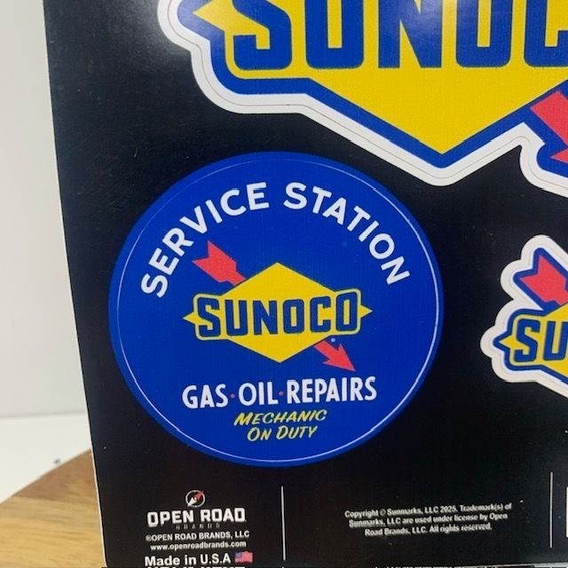 Sunoco Oil Gas Weather Resistant Adhesive Decals Made in USA 1 Sheet 3 Decals