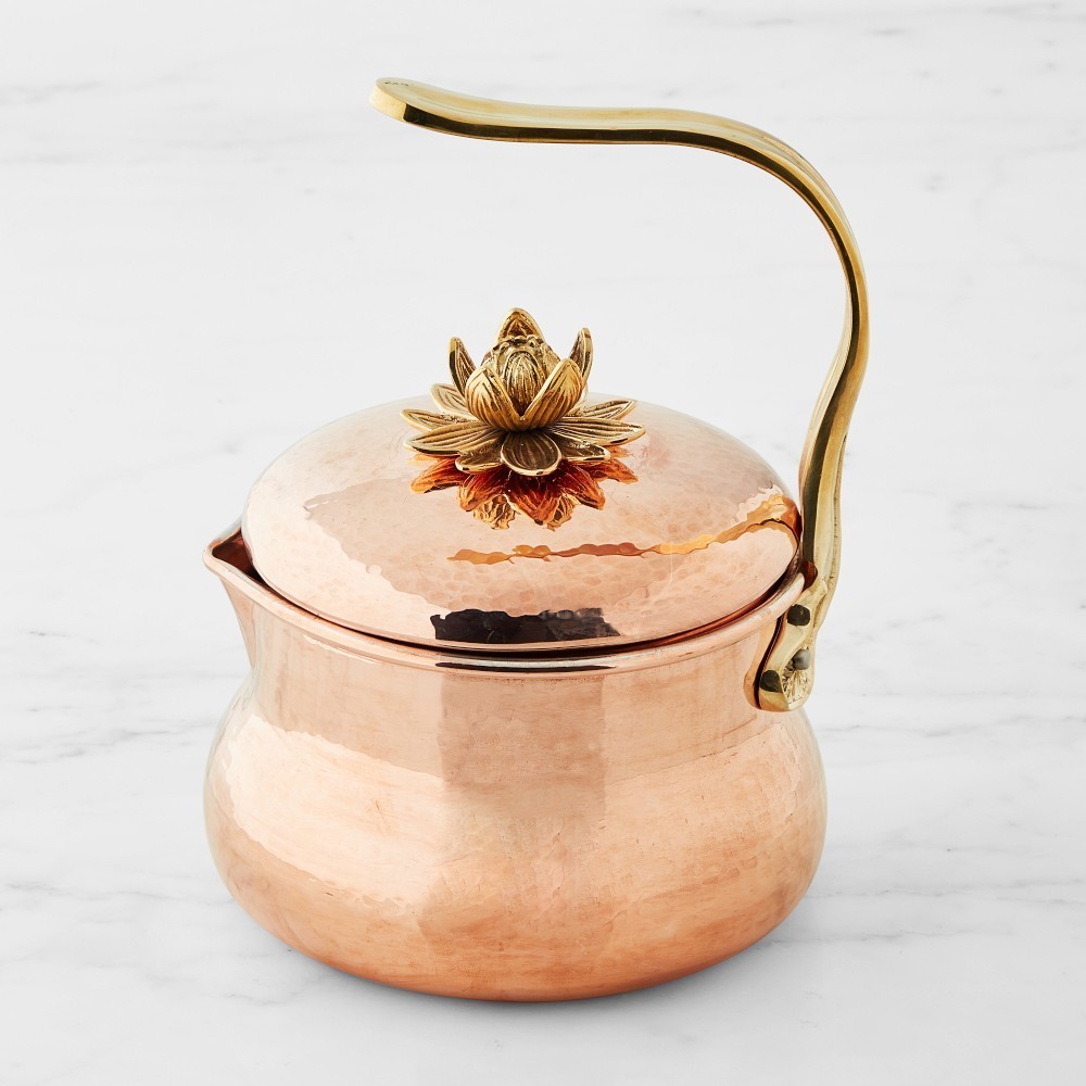 Ruffoni Historia Hammered Copper Tea Kettle with Lotus Knob, 3-Qt – HOT – SALE