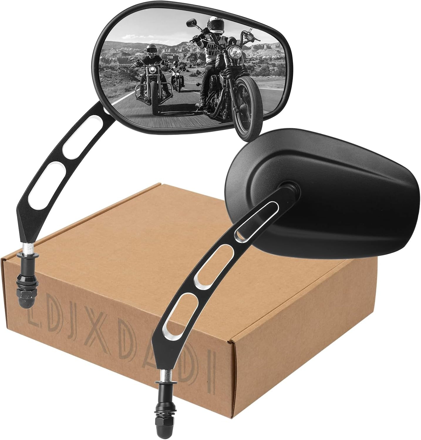 Black 8Mm Rear View Mirrors for Touring Road Glide FLTRX Electra Glide FLHT Road