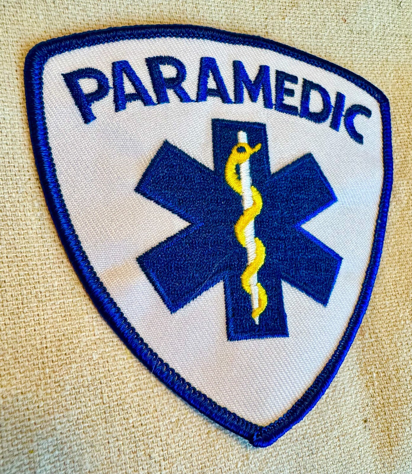 PARAMEDIC IRON-ON PATCH Star of Life Ambulance EMT embroidered iron-on RESCUE