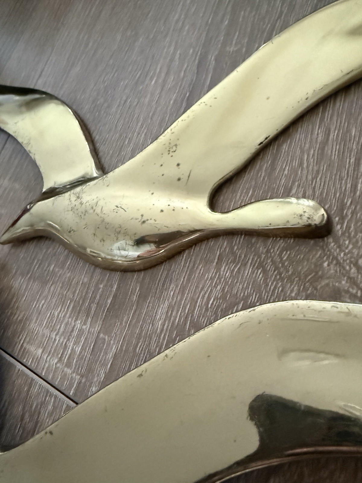 MCM Decor Solid Brass Flying Seagull Birds Wall Hanging Set 6 Mid Century Modern