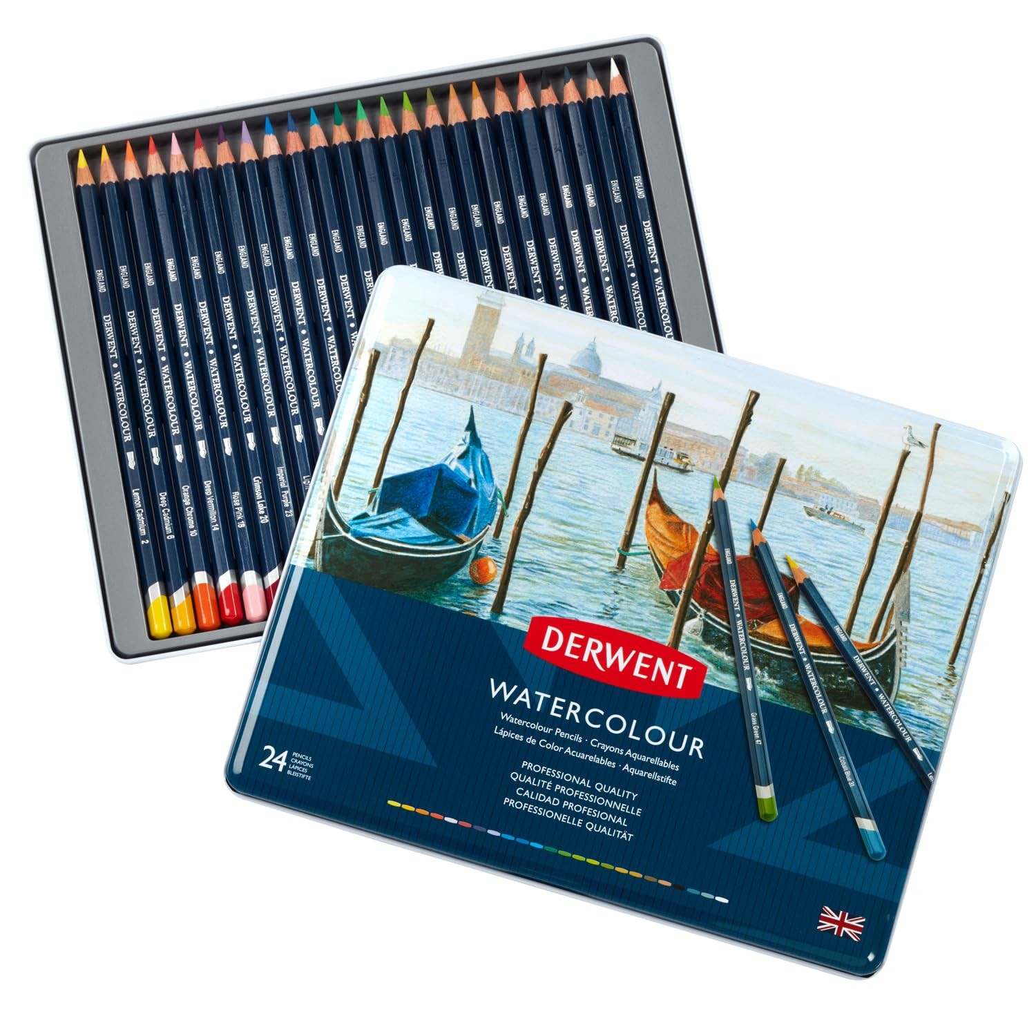 Derwent Colored Pencils, WaterColour, Water 24 Count (Pack of 1), Multicolor