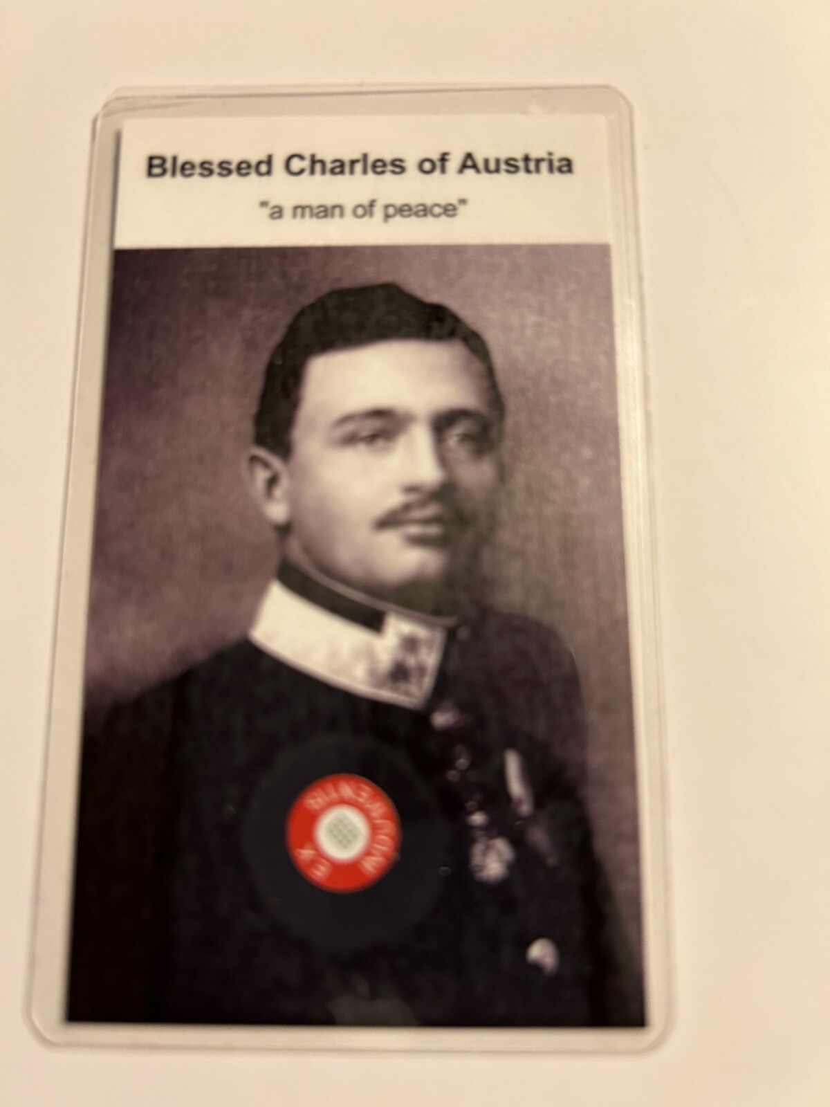 Blessed Charles of Austria 3rd Class Relic Card