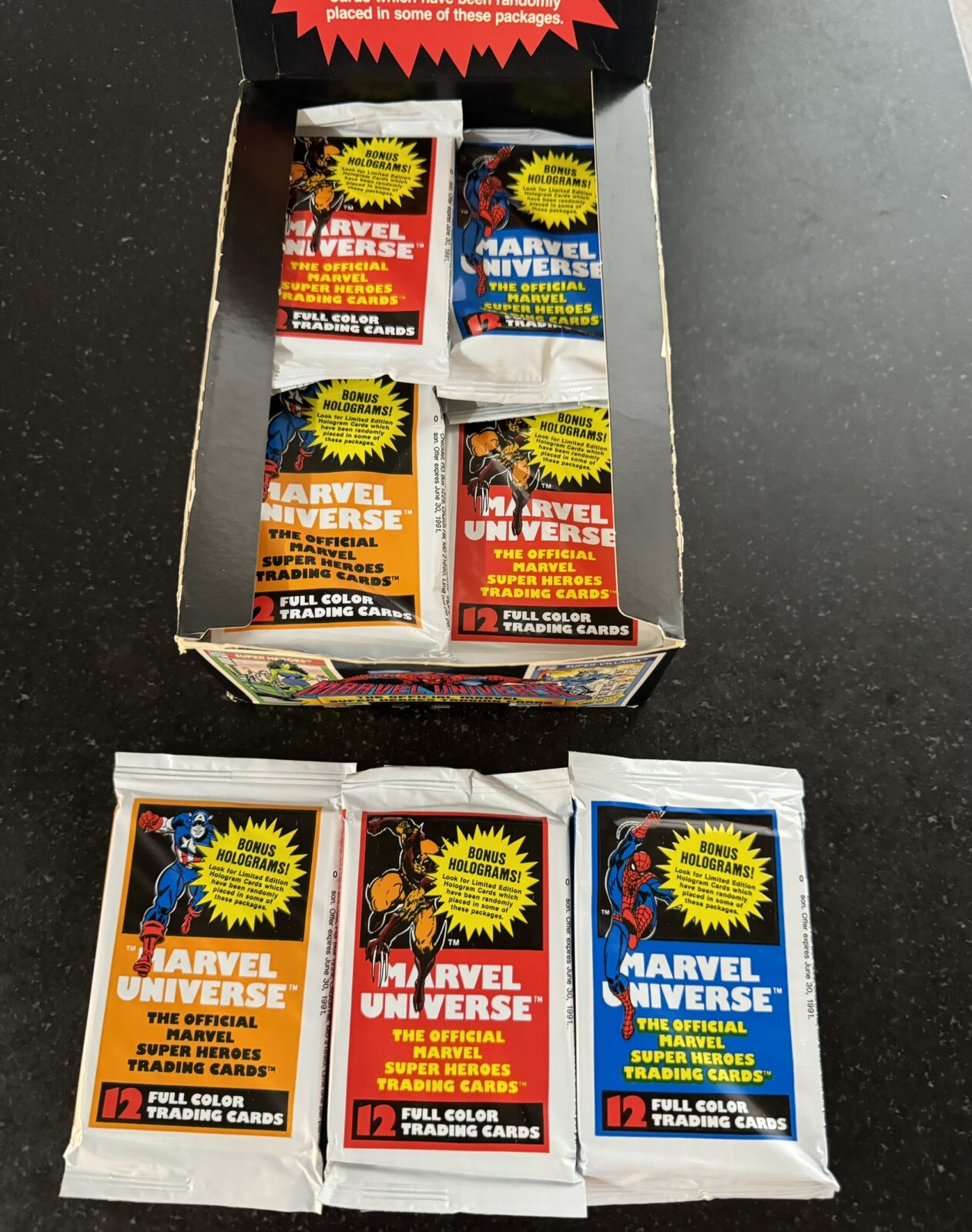 Marvel Universe Series 1 Impel 1990 Trading Cards 1 Factory Sealed Pack from Box