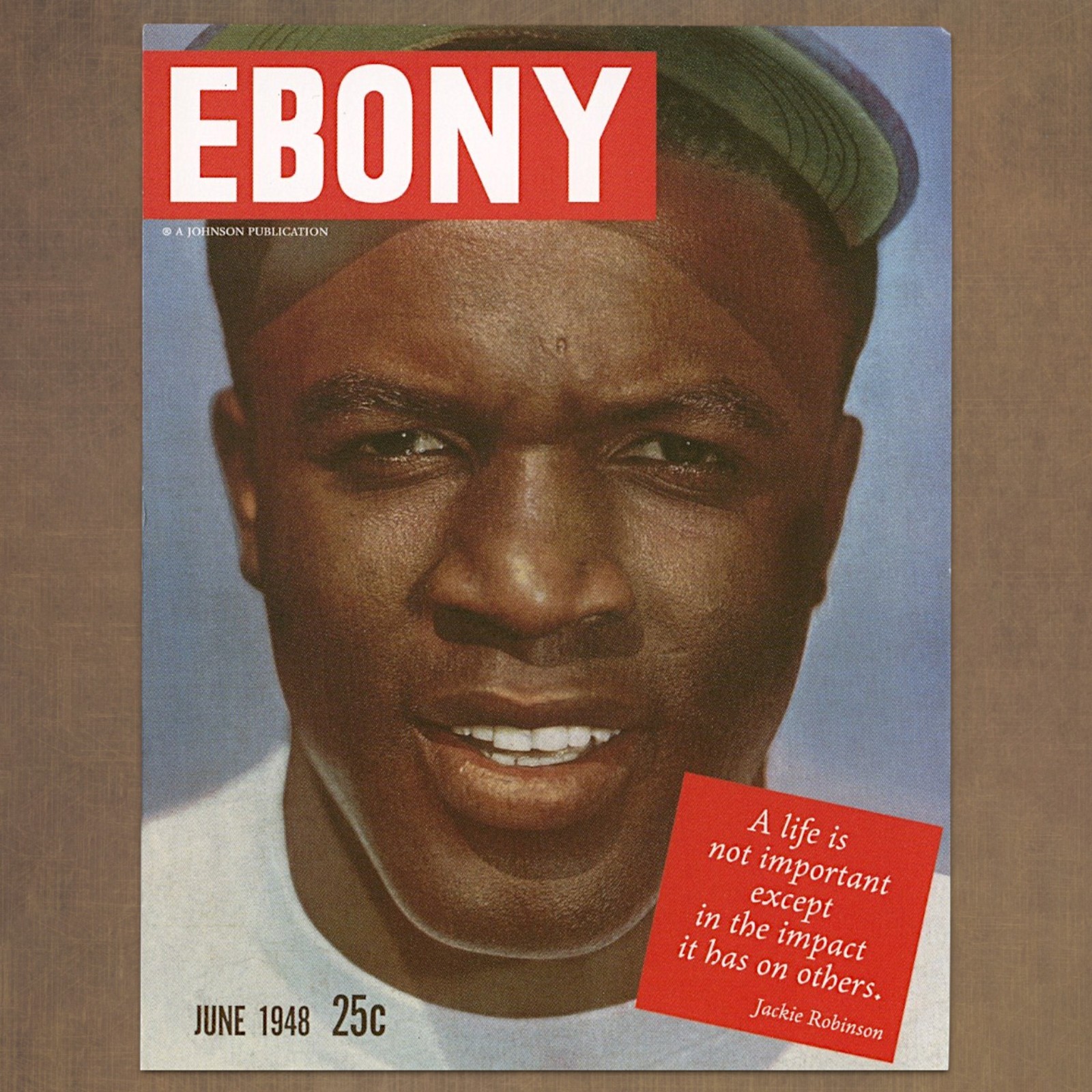 Unused Vintage JACKIE ROBINSON EBONY JUNE 1948 American Greetings Blank Card