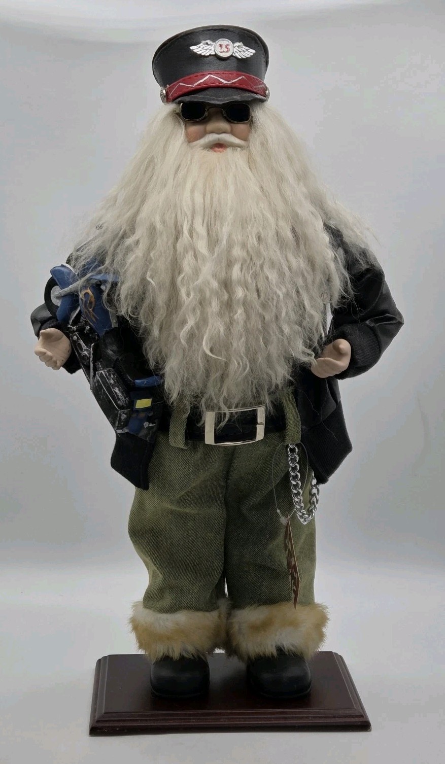 Holiday Home Accents Biker Santa Motorcycle Figurine Collectible Belks Exclusive