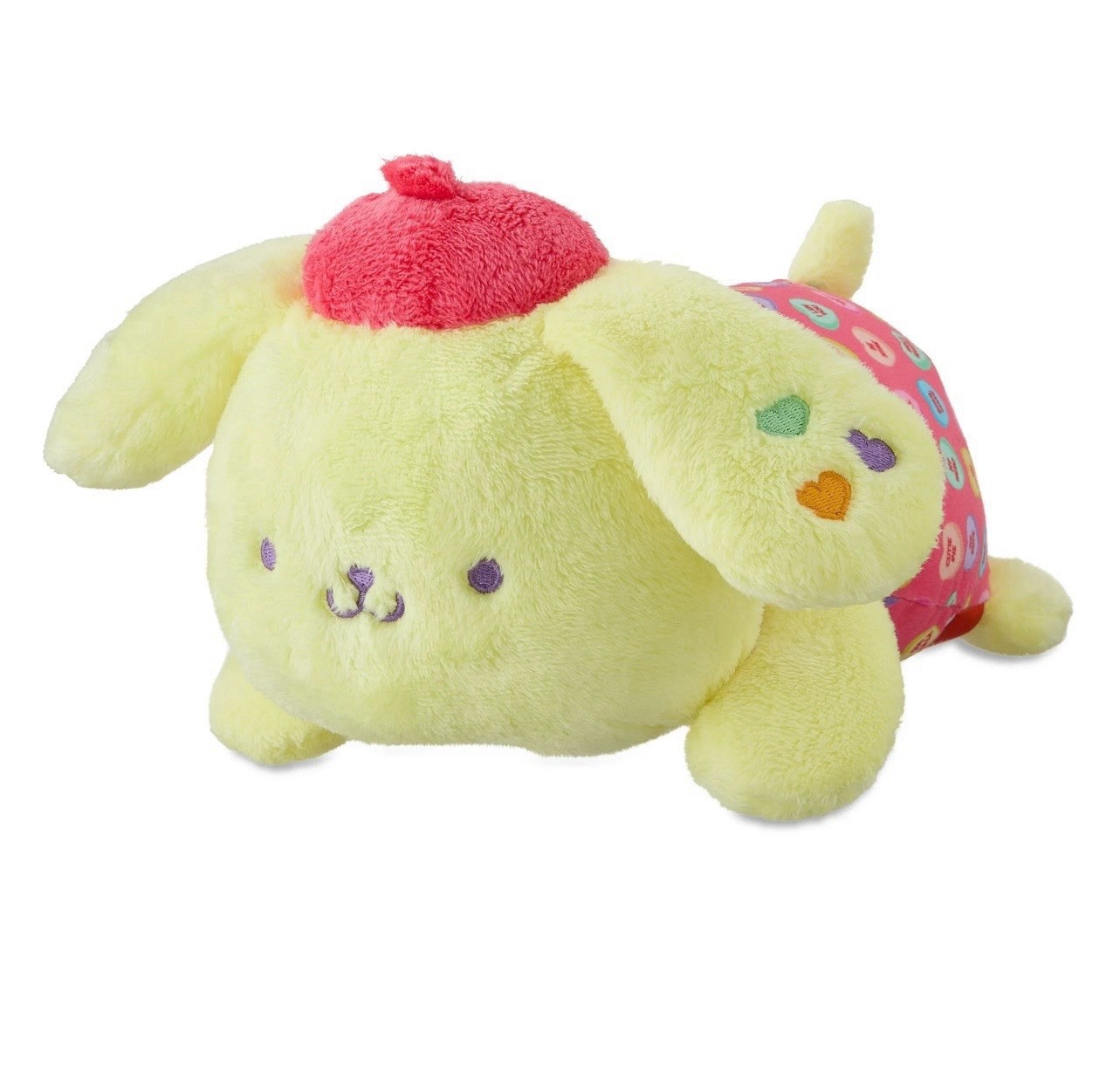 2026 Hello Kitty Pompompurin x Sweethearts Valentine’s Day Laying Plush Sanrio