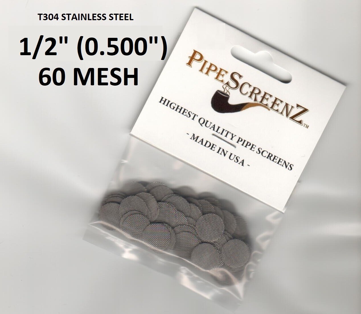 100+ count Stainless Steel PIPE SCREENS 1/2″ – 60 MESH – PipeScreenZ™ – USA Made