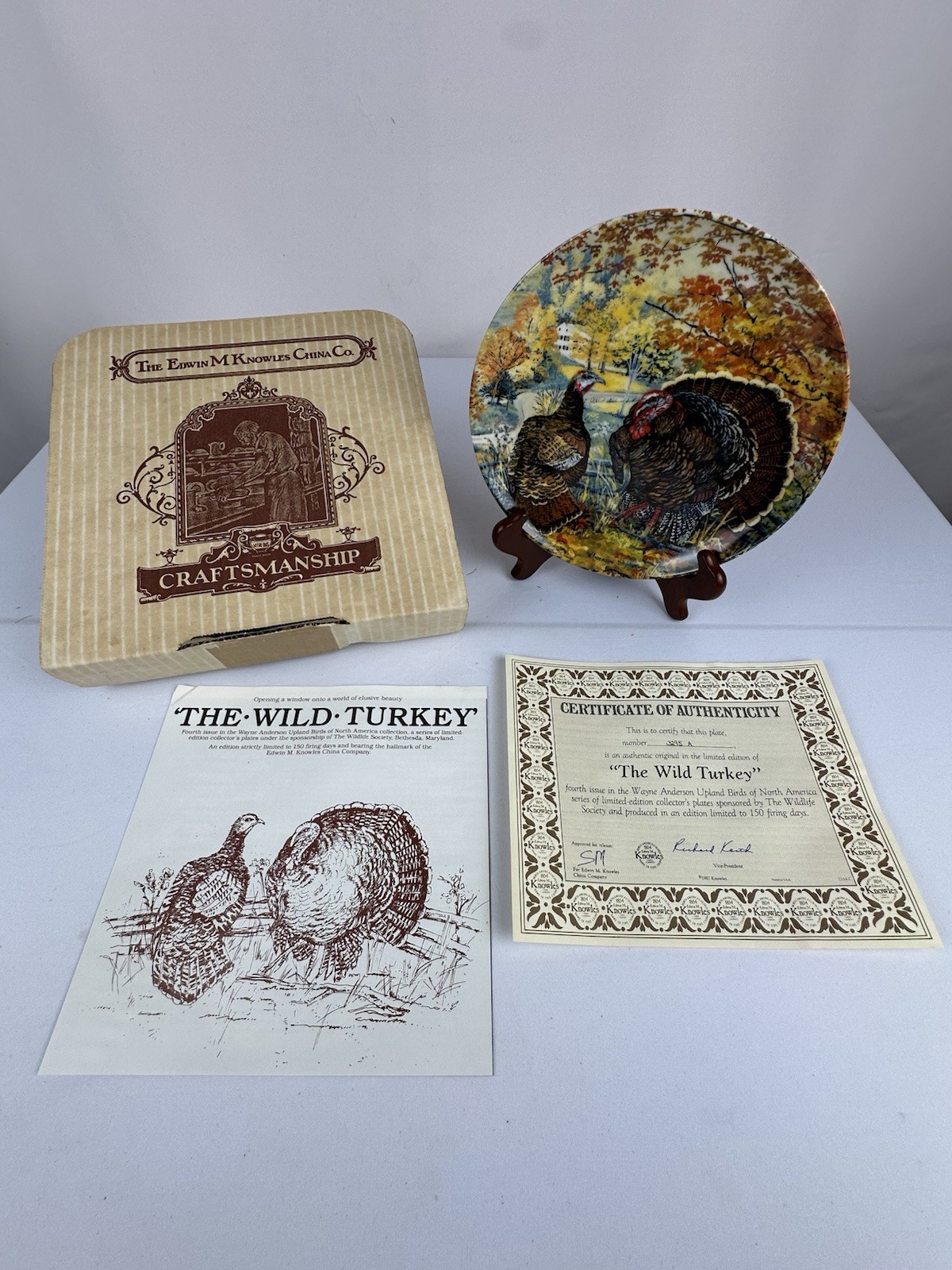 Knowles Collectible Plate,” THE WILD TURKEY”, Upland Birds of North America