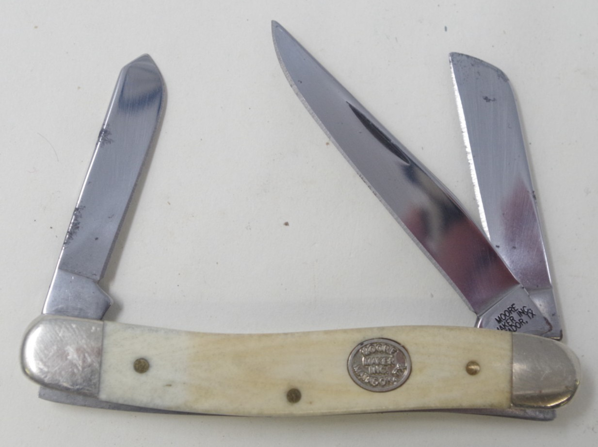 Moore Maker Smooth White Bone Stockman Knife 3501C USA – Factory Overstock