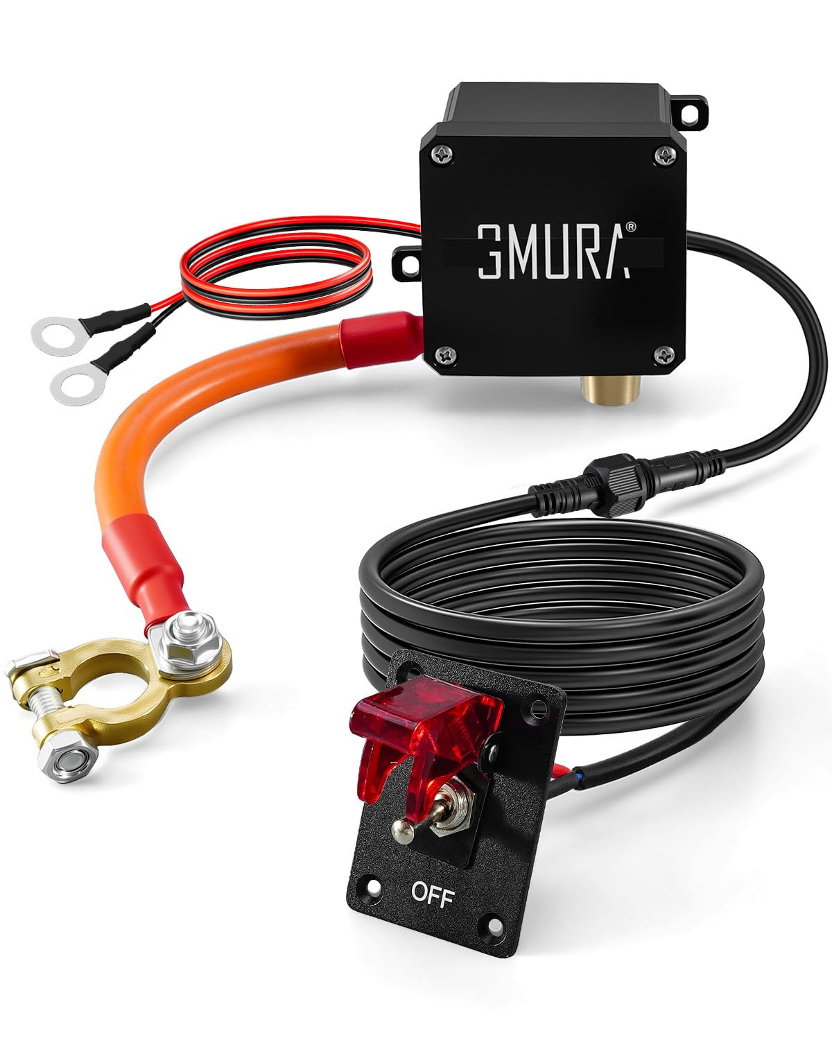 12V 250A Battery Disconnect Switch, Car Kill Switch with 9.84ft Cable for RV