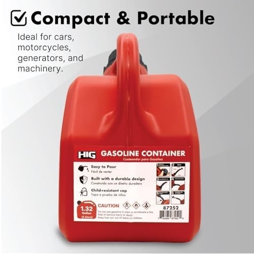 1.5 Gallon Gas Can with Auto Mount and One Gas Can Spout Replacement and filter