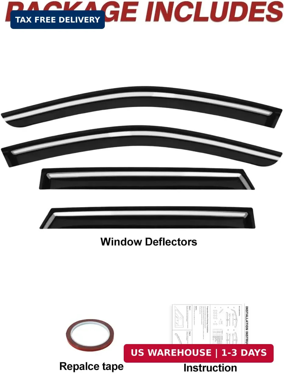 Outside-Mount Window Rain Guards Fit for Subaru Outback 2015 2016 2017 2018 2019