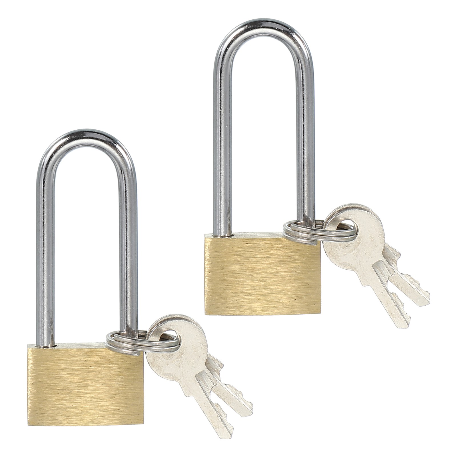2 x Solid Brass Padlocks 2″ L Shackle Lock with 2 Keys