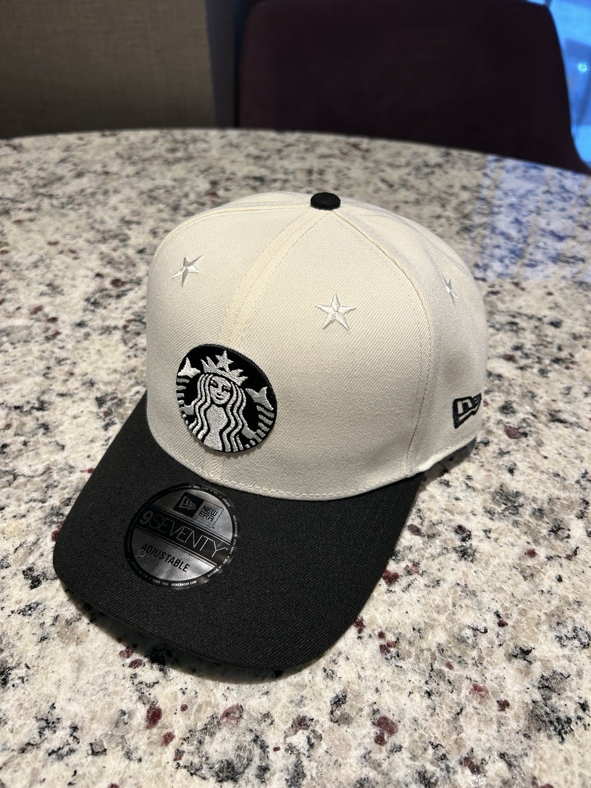 Starbucks New Era Adjustable Snapback Hat White Black Green Coffee & Tea